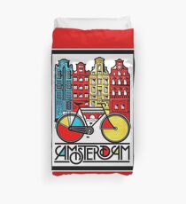 AMSTERDAM : Vintage Bicycle Advertising Print Duvet Cover