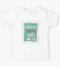 Watercolor Postal Stamps Kids Tee