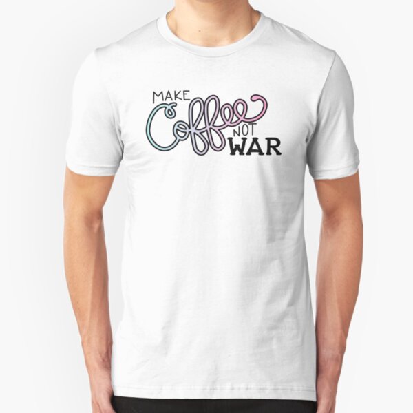Peace, Love, and Coffee (in Cotton Candy) Slim Fit T-Shirt