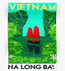 "VIETNAM" Jahrgang Ha Long Bay Travel Print Poster