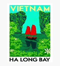 "VIETNAM" Vintage Ha Long Bay Travel Print Photographic Print