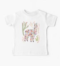 Cute Alpaca Pretty Colorful Dots Circles Bubbles Cactus Desert Graphic Design Baby Tee