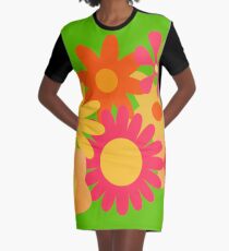 groovy mod floral Graphic T-Shirt Dress