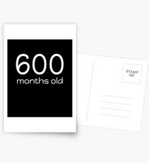 Funny 600 Months Old 50th Birthday T-Shirt Geek Gift Postcards