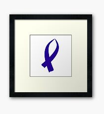Awareness Ribbon (Dark Blue) Framed Print
