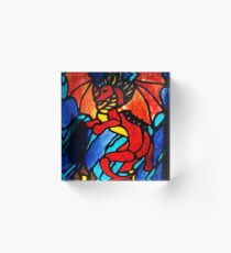 Stained glass dragon Acrylic Block