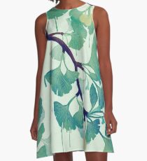 O Ginkgo (in Green) A-Line Dress