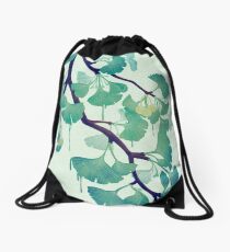 O Ginkgo (in Green) Drawstring Bag