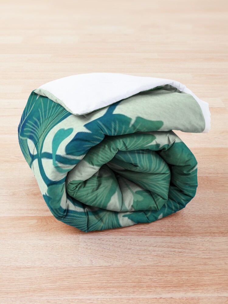 Alternate view of O Ginkgo (in Green) Comforter
