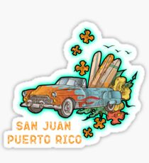 San Juan Puerto Rico Classic Car Surf Sticker