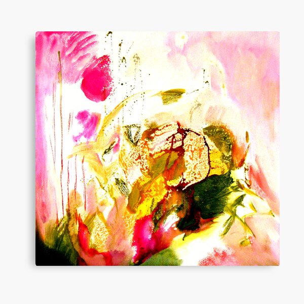 green leaves, pink feelings Canvas Print
