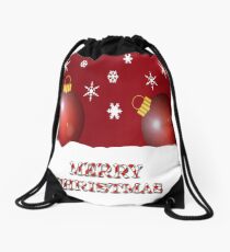 Merry Christmas Ornaments With Snowflakes Drawstring Bag