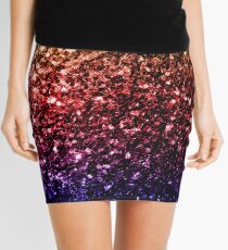 Beautiful rainbow yellow red purple sparkles Mini Skirt