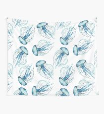 Watercolor Jellyfish Wall Tapestry