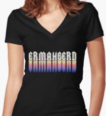 Ermahgerd Women's Fitted V-Neck T-Shirt
