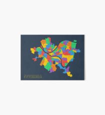 Map of Pittsburgh Neighborhoods Art Board