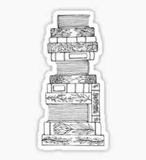 Black and White Floral Book Stack Sticker