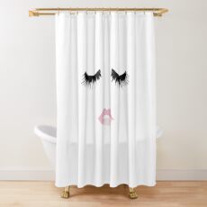 Eyelash Lip Print Shower Curtain