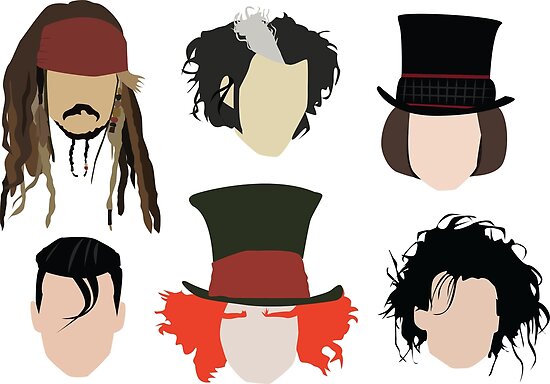 "Johnny Depp - Famous Characters" Poster by SarGraphics | Redbubble