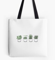 Tiny Potted Succulents and Gradient Tote Bag