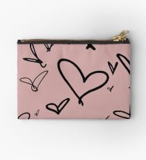 Pattern of handwritten hearts by Harry Styles Studio Pouch