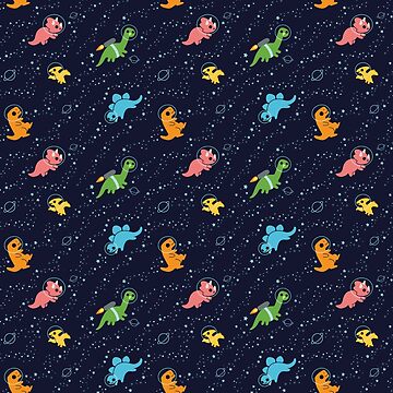 Artwork thumbnail, Dinosaurs In Space Pattern by KristyKate