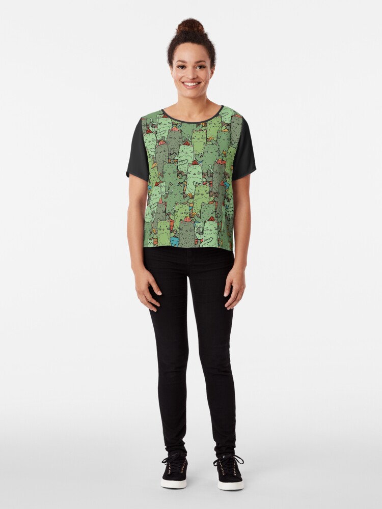 Alternative Ansicht von Catcus-Garten Chiffon Top