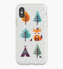 Fox in the Forest - on Gray iPhone Case