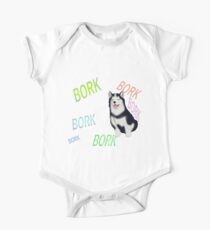 Body de manga corta para bebé BORK kawaii husky puppy merch