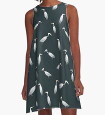 Heron Pattern A-Line Dress