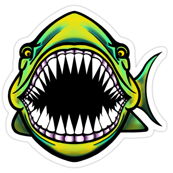 Download "Angry Fish Design " Stickers by Sookiesooker | Redbubble