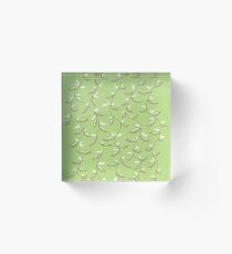 Beautiful Green Leaves Acrylic Block