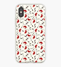Delicate Red Flower Pattern iPhone Case