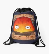 Studio Ghilbi Illustration: CALCIFER #3 Drawstring Bag