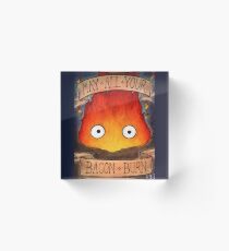 Studio Ghilbi Illustration: CALCIFER #3 Acrylic Block