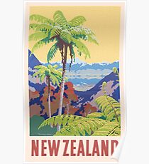 Vintage New Zealand Print Poster