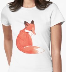 Watercolor Fox Women's Fitted T-Shirt