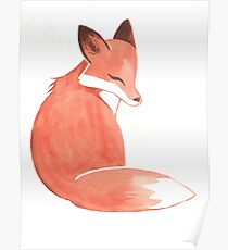 Watercolor Fox Poster