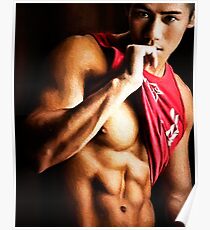 Abs and a Red Shirt Poster