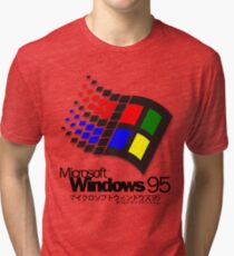 WINDOWS 95 (white/no clouds) Tri-blend T-Shirt