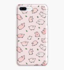 Pink Pigs with Green Acorns iPhone Case
