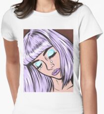 Lilac Bangs Crying Girl Women's Fitted T-Shirt