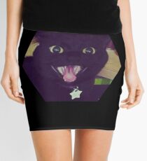 black cat hissing - @bettyspeedball ig Mini Skirt