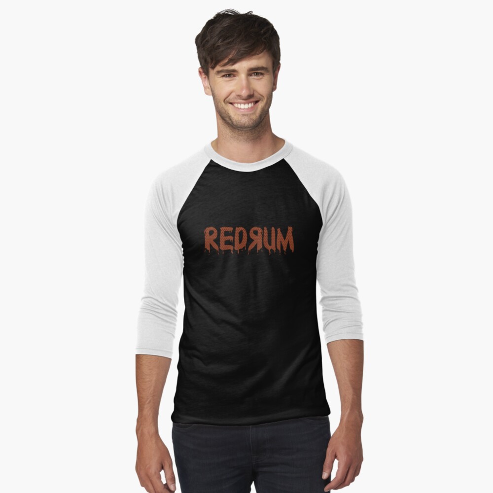 REDRUM Overlook Hotel Carpet Stephen King's The Shining Baseball ¾ Sleeve T-Shirt