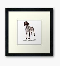 german shorthaired pointer what's your point Framed Print