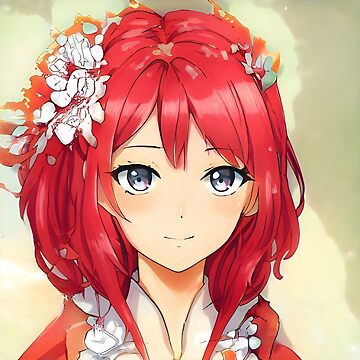 Sexy red hair anime girl - Sexy Anime Girl - Magnet