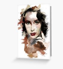 Paint-Stroked Portrait of Classic Film Actress, Elizabeth Taylor Greeting Card