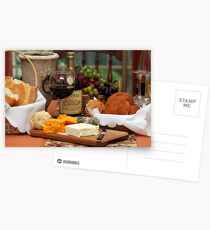 Wine Cheese and Bread Postcards