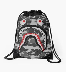 white shark Drawstring Bag