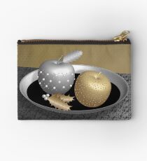 Gold and Silver Christmas Apples Studio Pouch